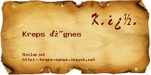 Kreps Ágnes névjegykártya