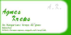 agnes kreps business card
